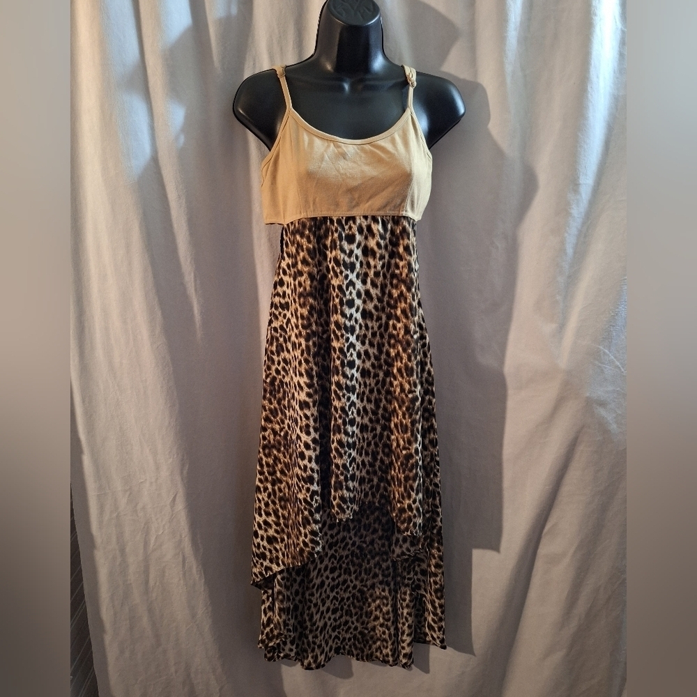 Forever 21 Tan and Brown High Low Dress